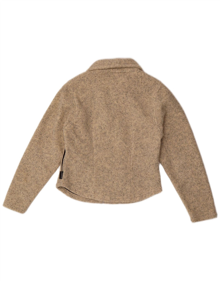 Jack Wolfskin Suéter tipo cárdigan para mujer Reino Unido 10 Pequeño poliéster moteado beige