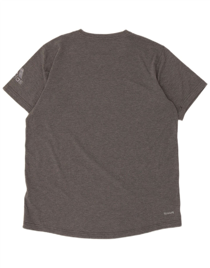 Adidas Mens Climalite Graphic Camiseta Top Grande Gris Poliéster