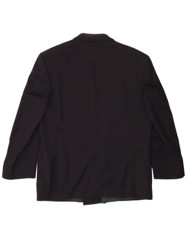 Jaeger Chaqueta tipo blazer con doble botonadura para hombre IT 54 2XL Lana azul marino