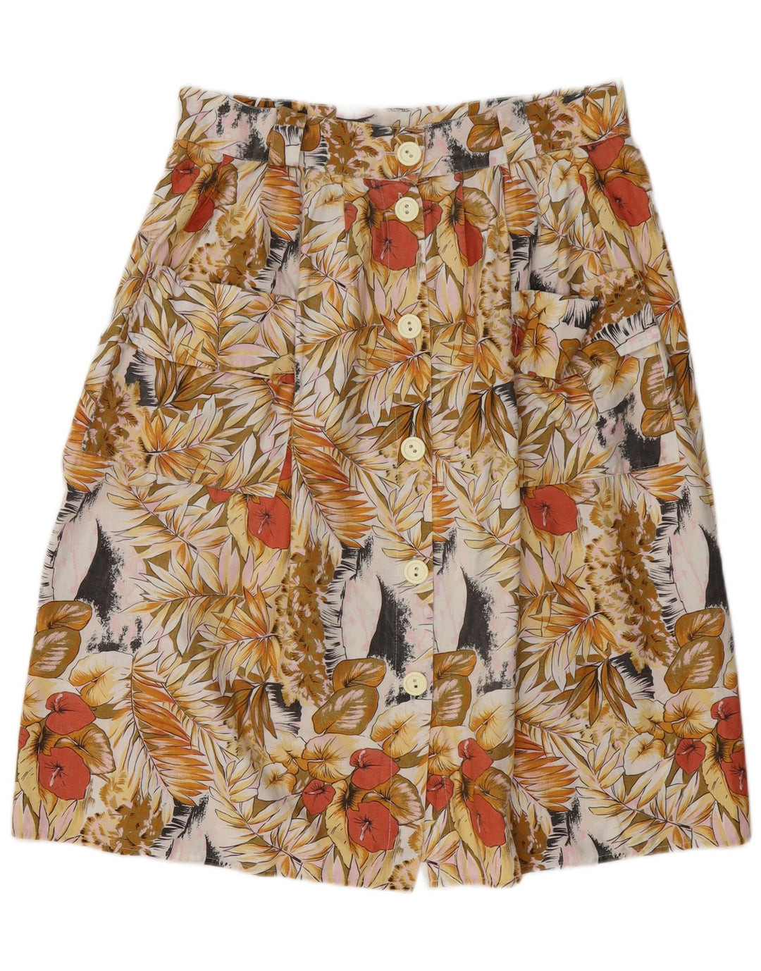 VINTAGE Mujer A-Line Falda W34 Grande Multicolor Floral