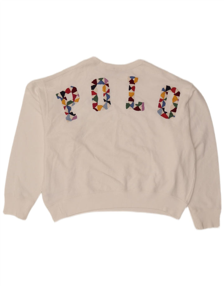 POLO RALPH LAUREN - Sudadera corta para mujer, talla 40, talla grande, color blanco