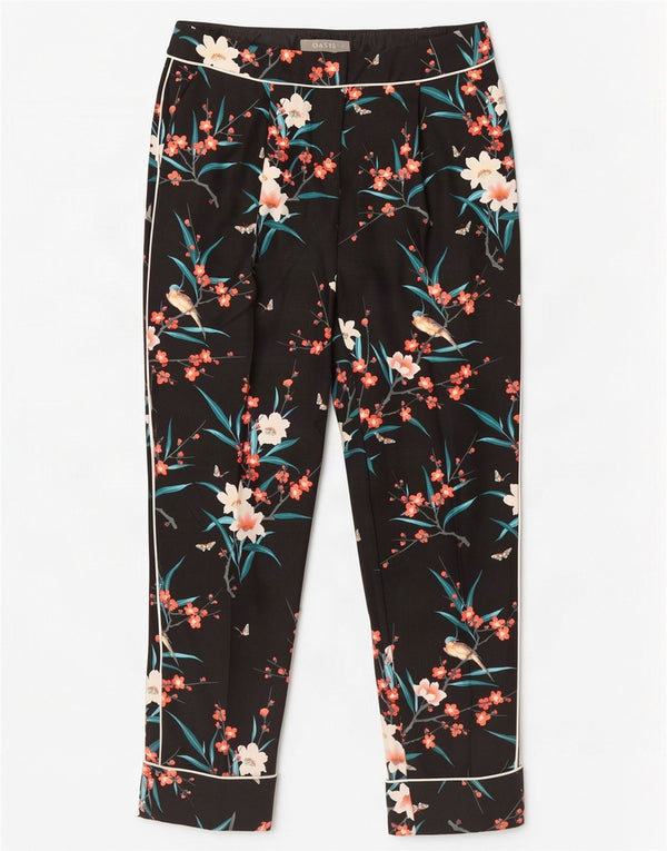 Oasis Pantalones Cortos Entallados para Mujer UK 8 Small W28 L26 Black Floral