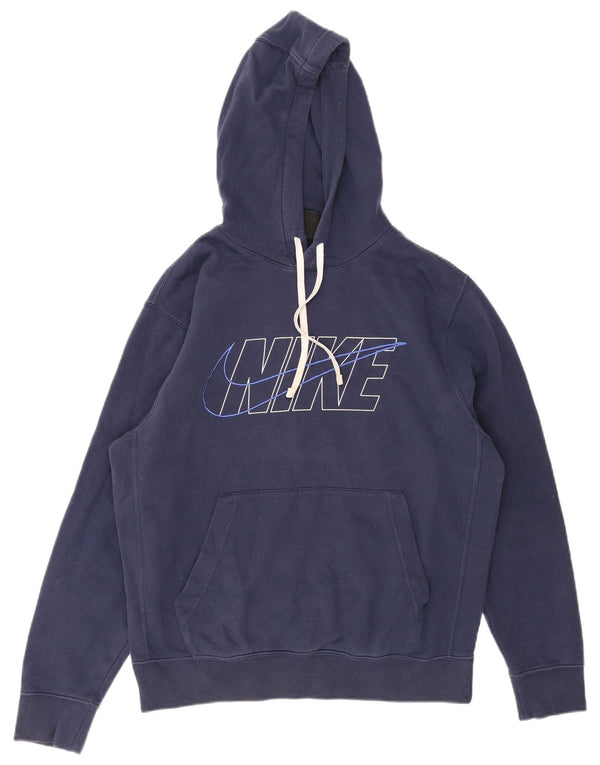 Nike Hombre Sudadera con capucha gráfica Jersey de algodón azul marino mediano