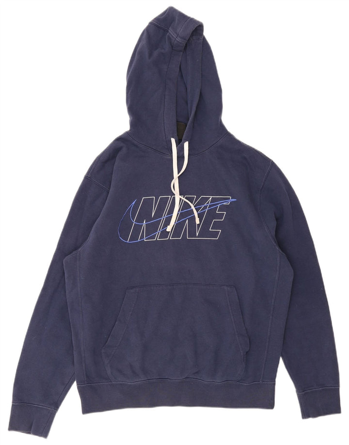 Nike Hombre Sudadera con capucha gráfica Jersey de algodón azul marino mediano
