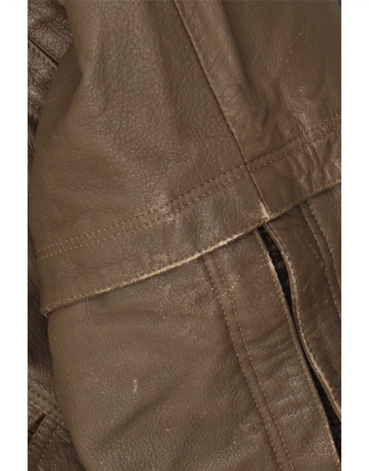 Stephen Chaqueta de cuero para hombre IT 52 XL Caqui