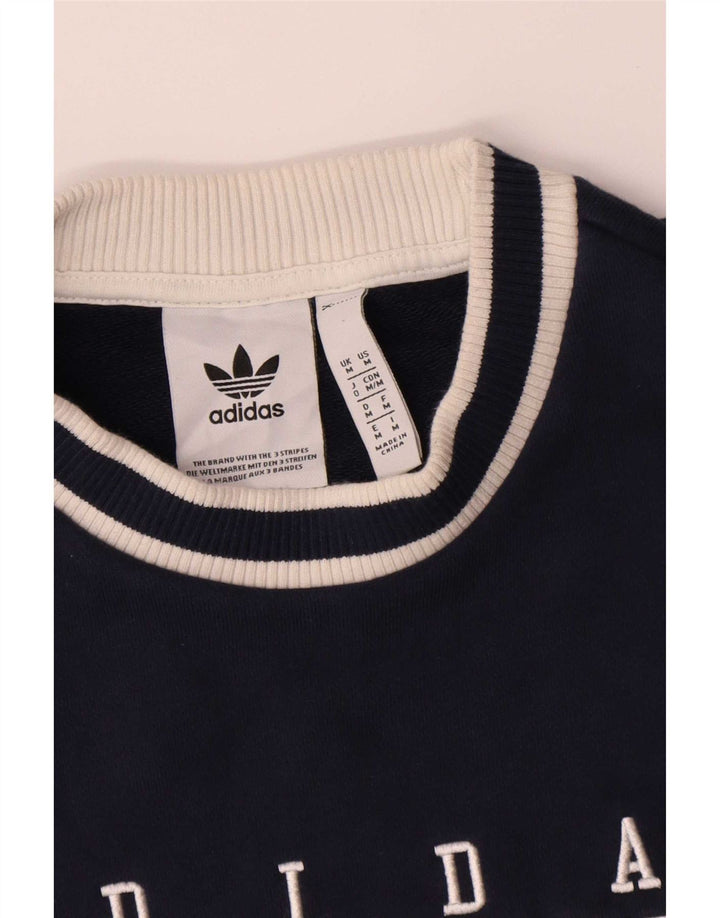 Adidas Hombre Sudadera Gráfica Jumper Medium Azul Marino Algodón