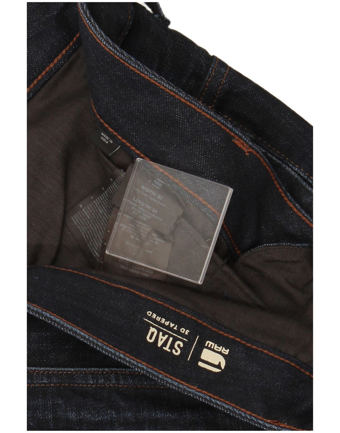 G-STAR Vaqueros cónicos para hombre W33 L34 Algodón azul marino