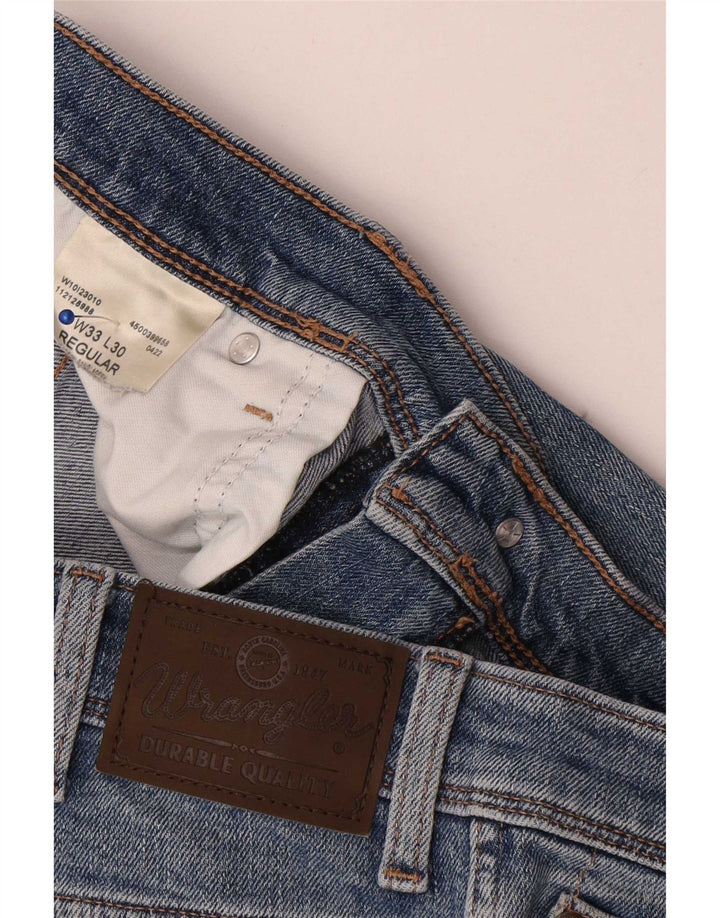 Wrangler Vaqueros Rectos Regulares Para Hombre W33 L30 Algodón Azul