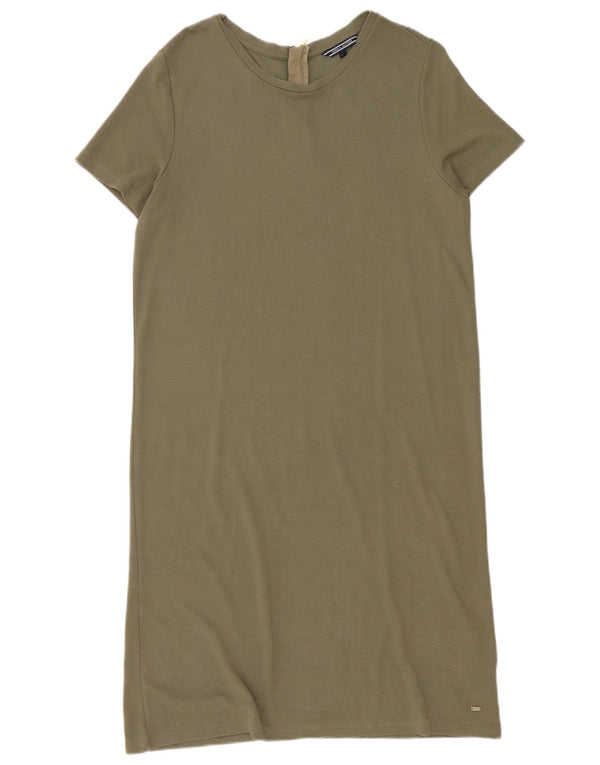 Tommy Hilfiger Vestido tipo camiseta para mujer UK 46 Grande Algodón caqui