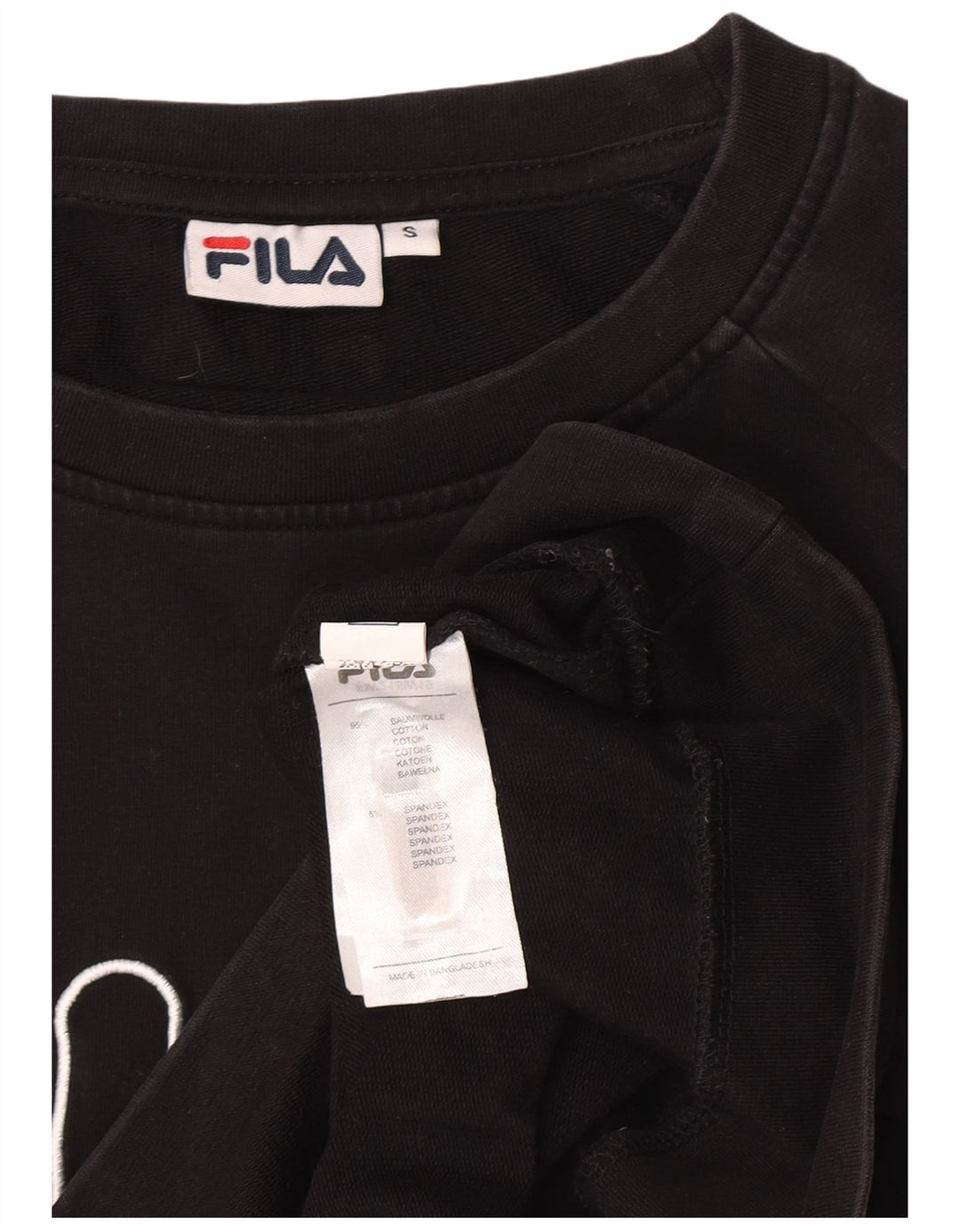Fila Mujer Graphic Sudadera Jumper Pequeño Algodón Negro