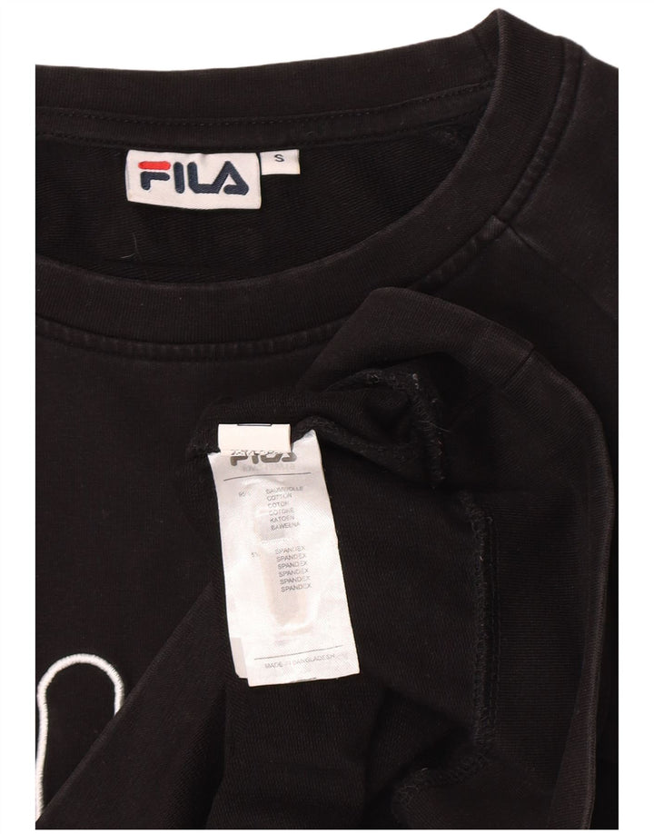 Fila Mujer Graphic Sudadera Jumper Pequeño Algodón Negro