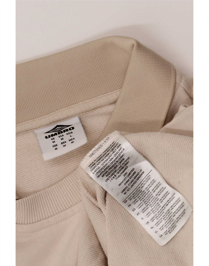 Umbro Sudadera con cuello tipo polo de algodón color block en beige medio