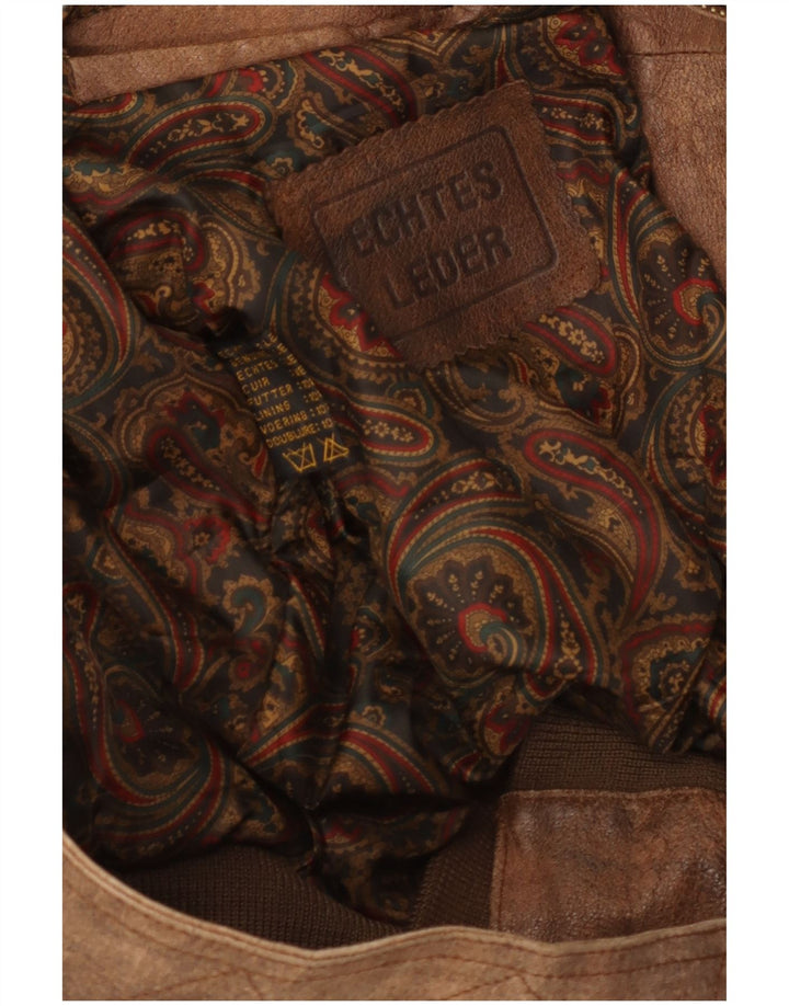 Vintage chaqueta de cuero para hombre Reino Unido 42 XL cuero marrón