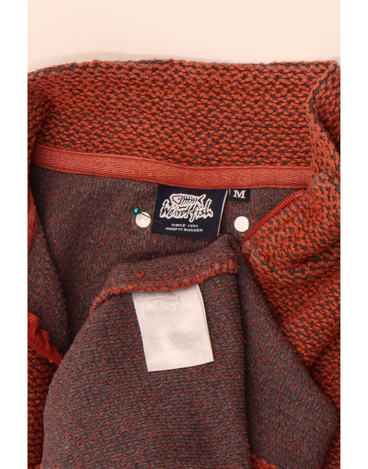 Weird Fish - Sudadera con cuello y cremallera para hombre, color naranja medio, algodón