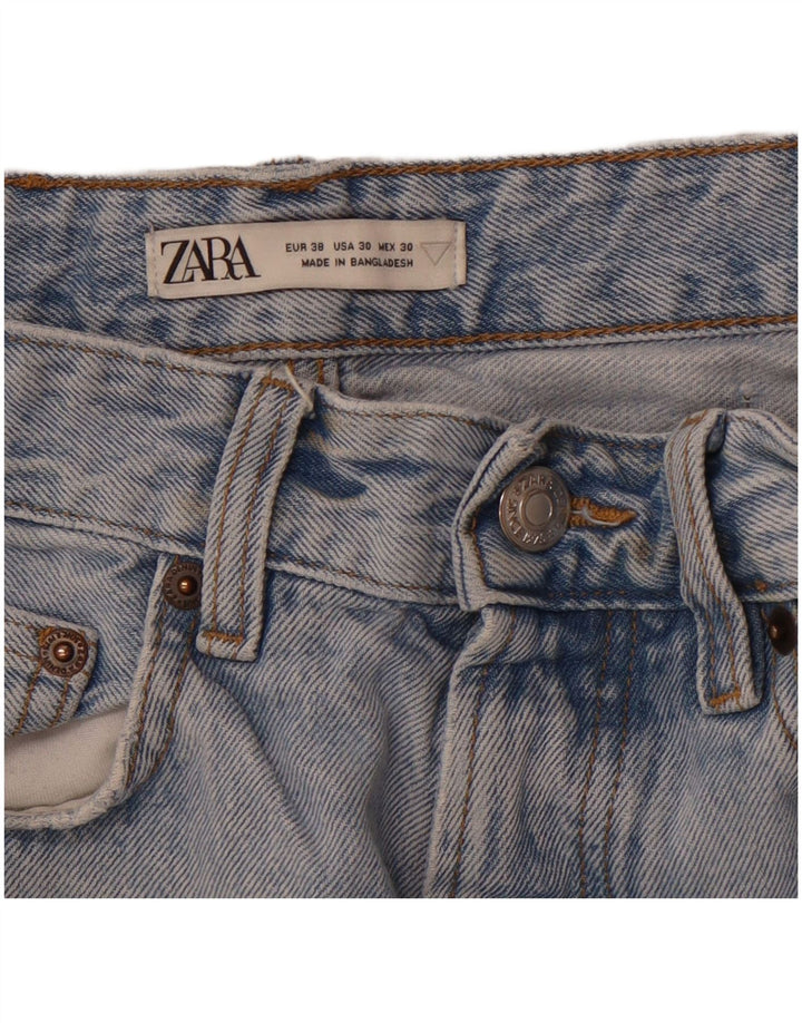 ZARA Vaqueros rectos desgastados para hombre EU 38 Small W30 L30 Azul