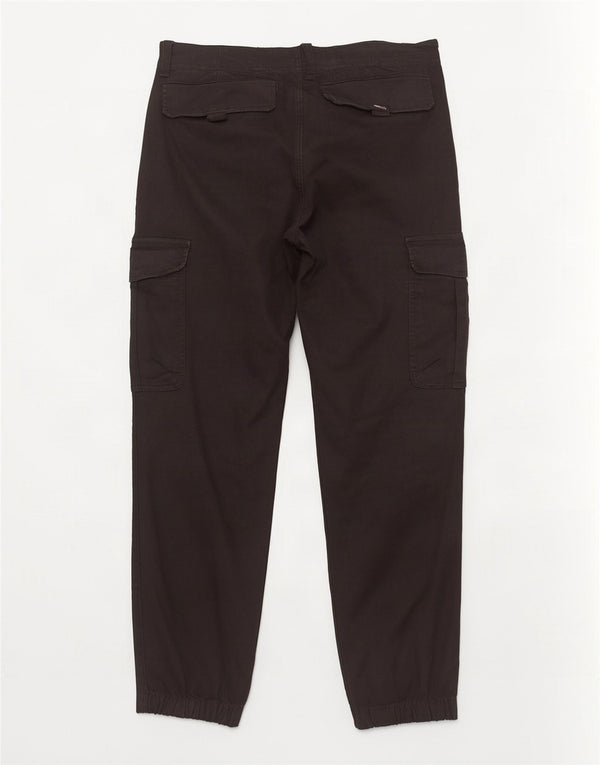 Tommy Hilfiger Hombre Joggers Cargo Pantalones W32 L30 Algodón Negro