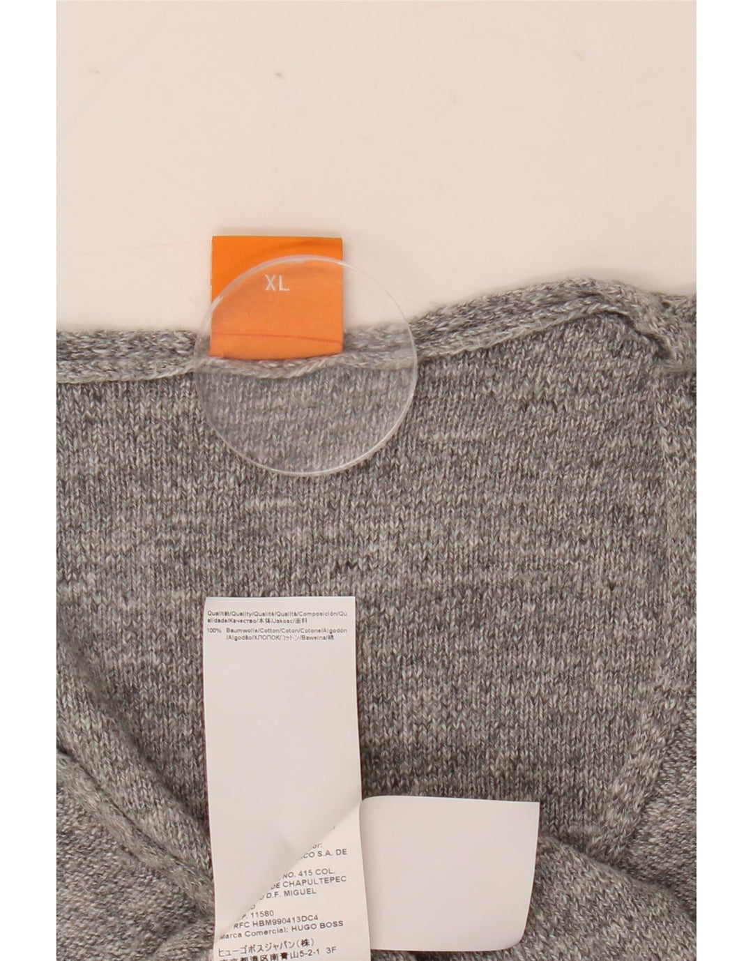 Hugo Boss Jersey con cuello en V para hombre XL Algodón gris