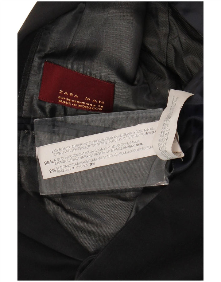 Zara Chaqueta tipo blazer de 2 botones para hombre EU 50 Mediana Algodón negro