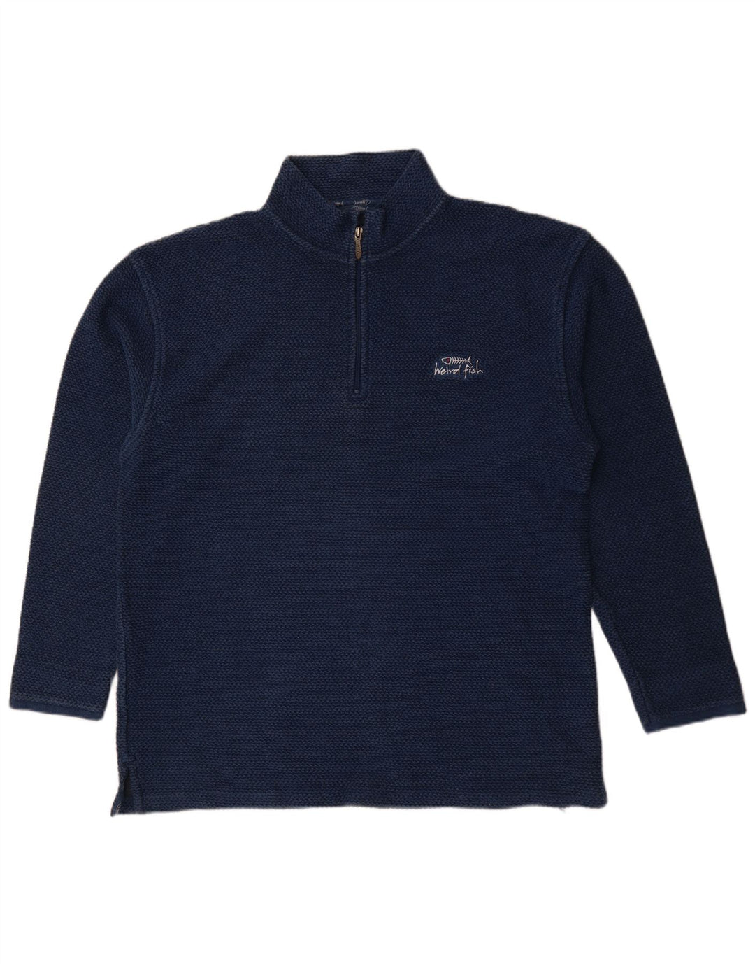 Weird Fish - Sudadera con cuello y cremallera para hombre, talla 2XL, algodón azul marino