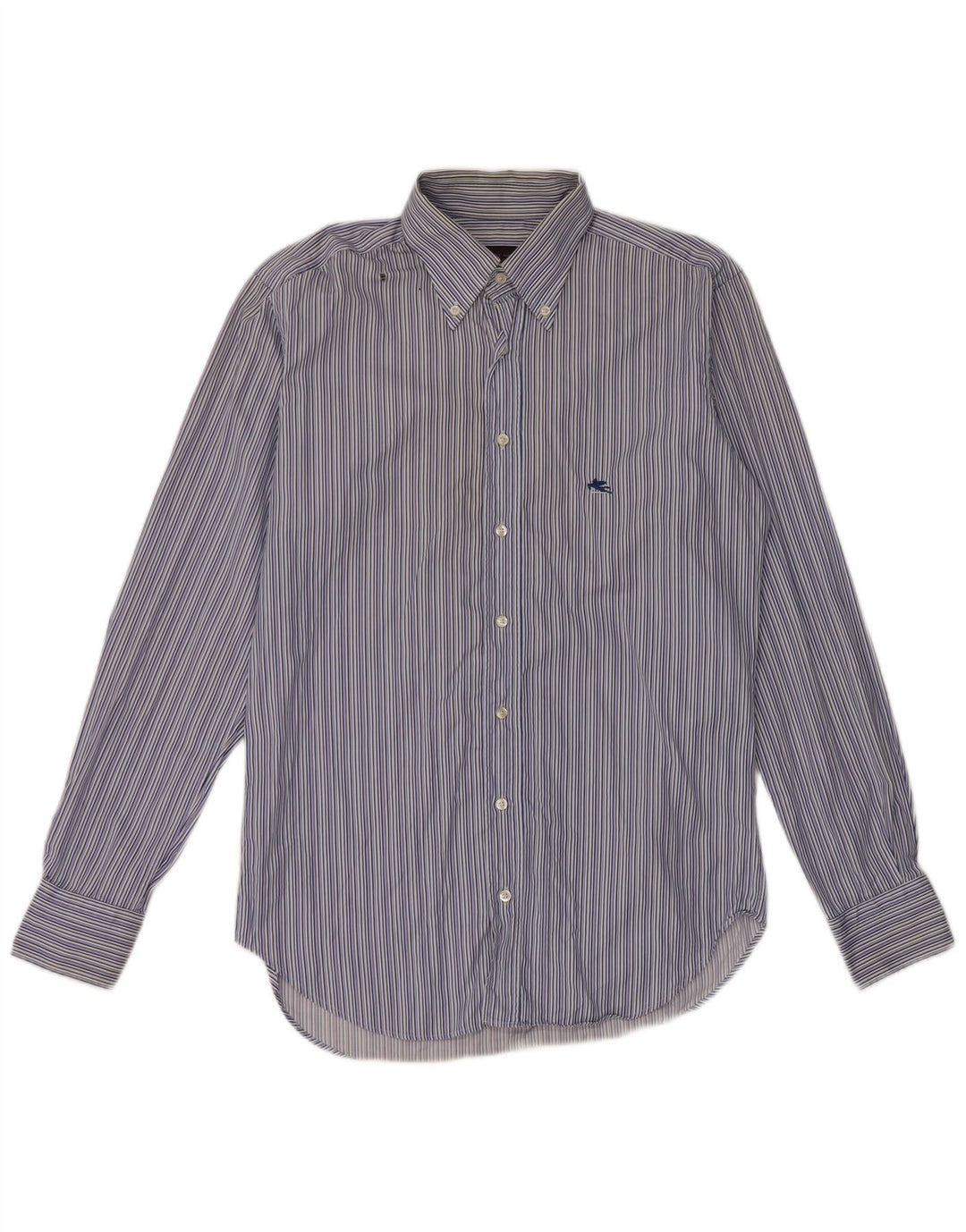 Camisa Etro Hombre Talla 40 Algodón Rayas Azul Medio