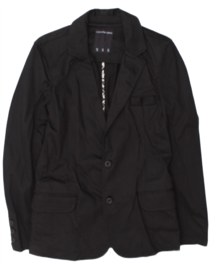 Calvin Klein Jeans Chaqueta tipo blazer de 2 botones para hombre UK 38 Mediana Algodón negro