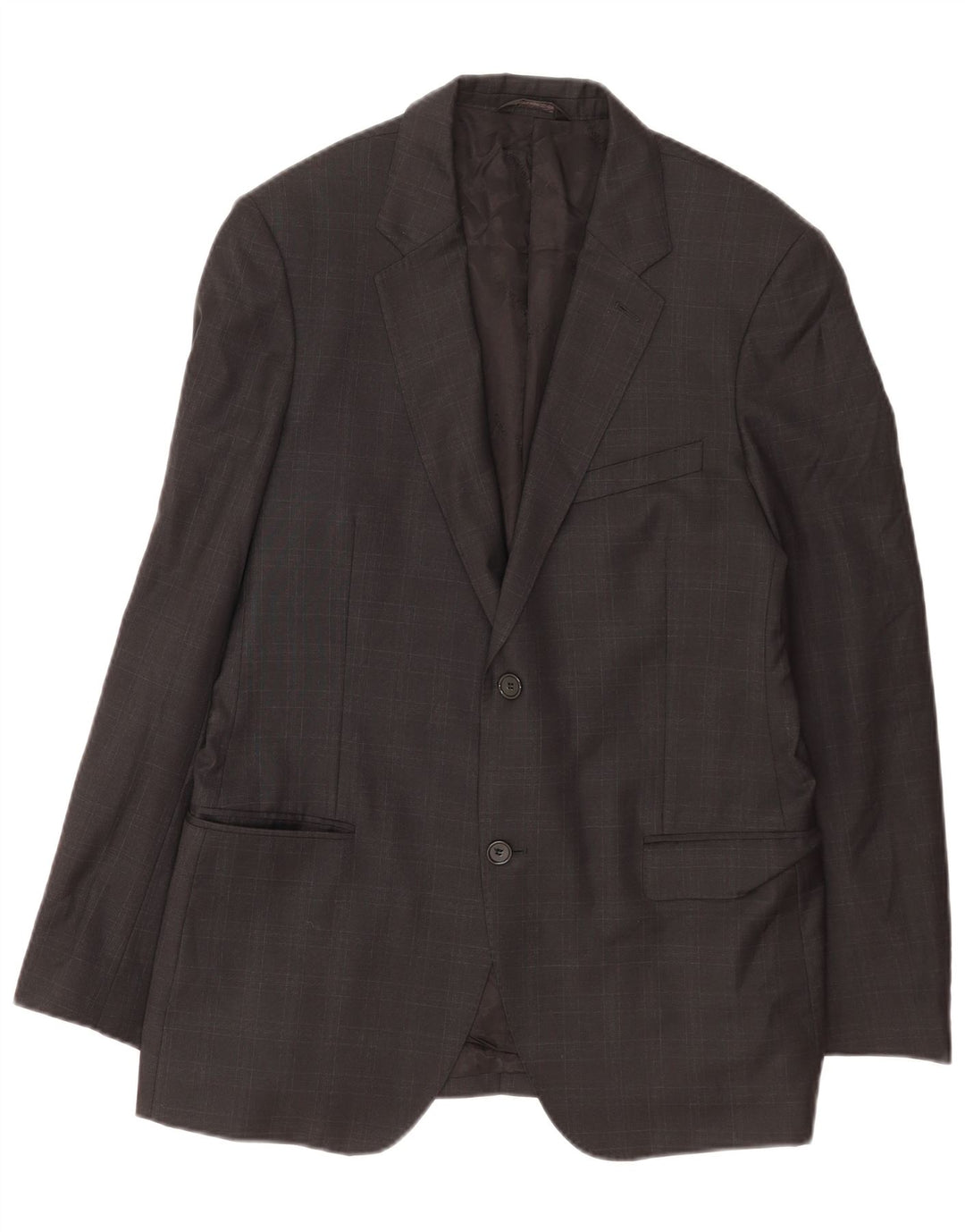 Calvin Klein Chaqueta tipo blazer de 2 botones para hombre IT 50 Lana a cuadros gris grande