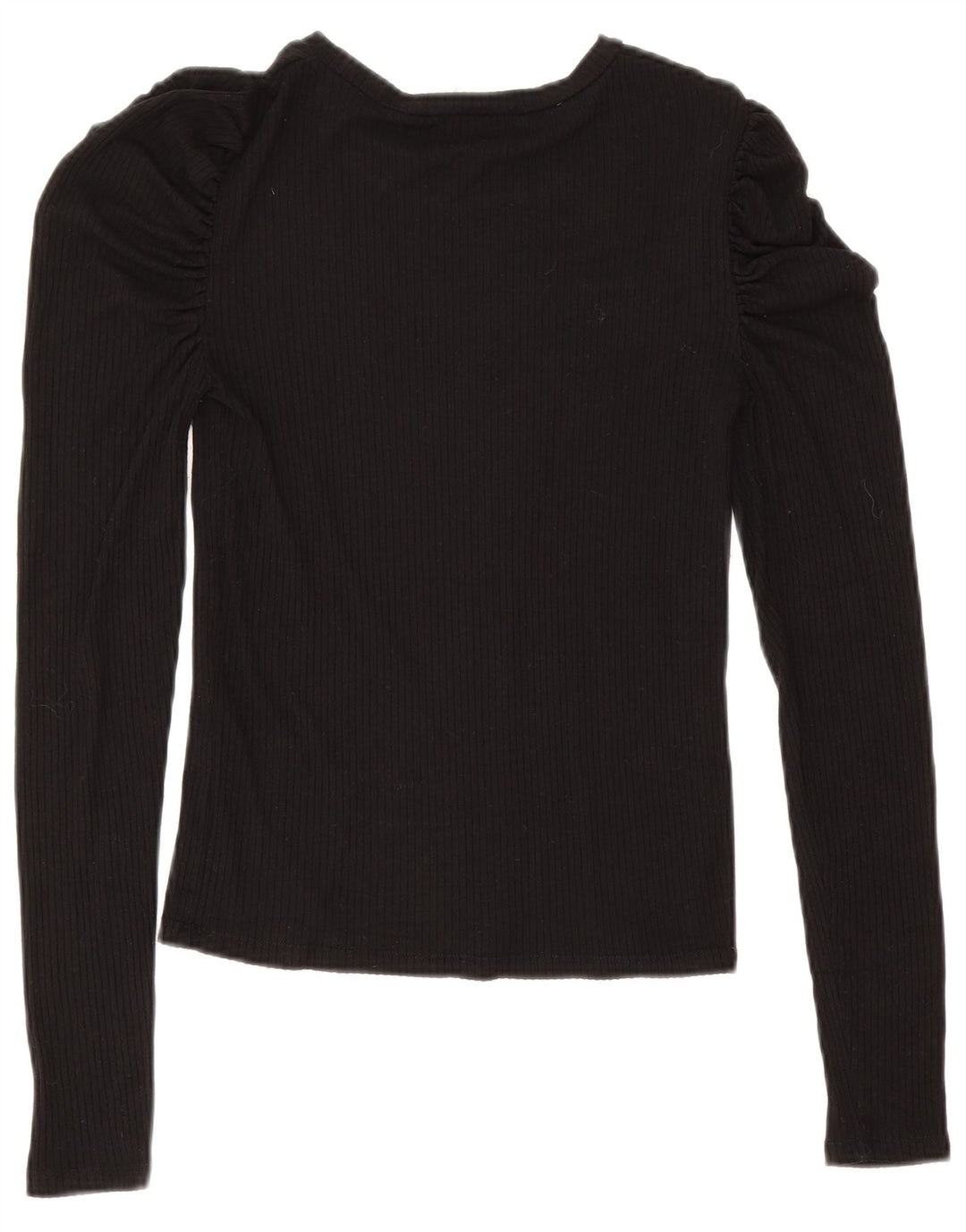 Zara Mujer Blusa De Manga Larga Top UK 42 Medium Negro