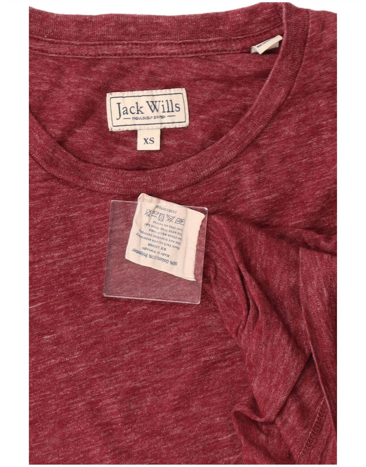 JACK WILLS Camiseta Hombre XS Borgoña Algodón