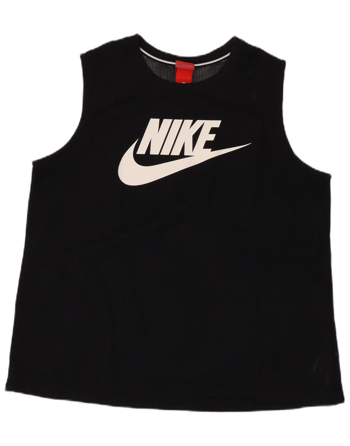 Nike - Camiseta sin mangas para hombre, talla grande, poliéster negro
