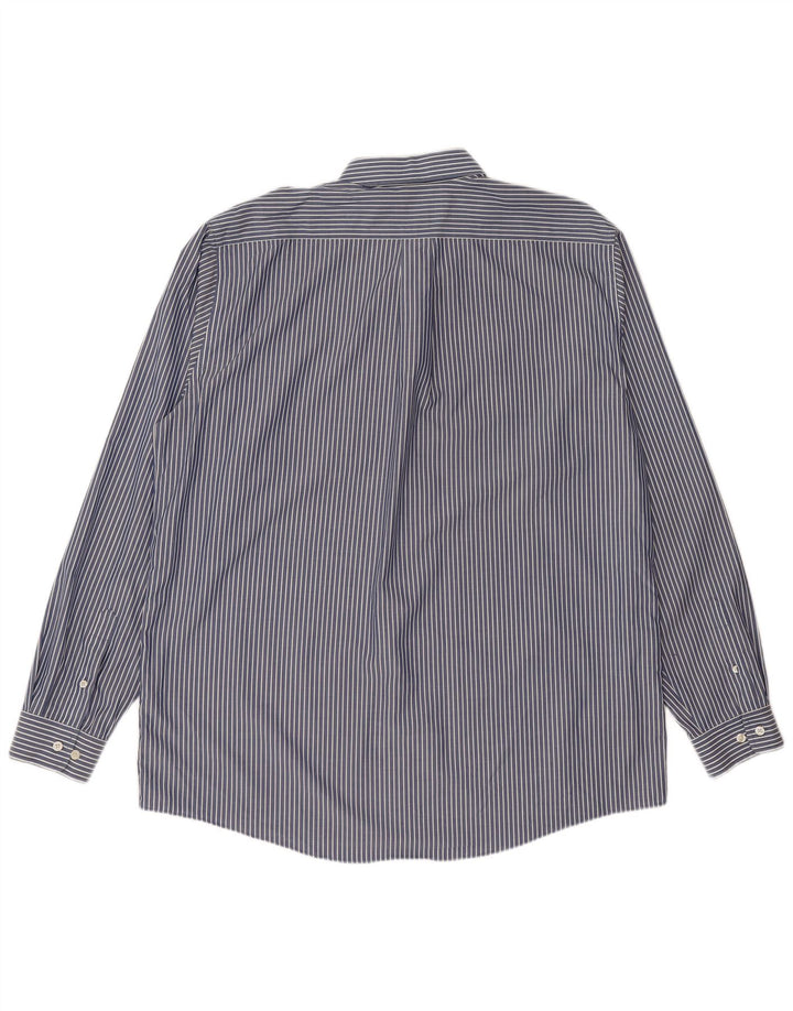 Eddie Bauer Camisa Hombre XL Algodón Rayas Azul