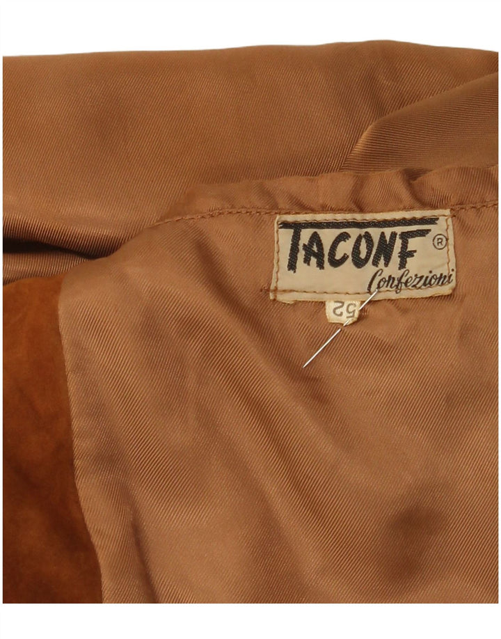 Vintage hombres gamuza bomber chaqueta IT 52 XL marrón