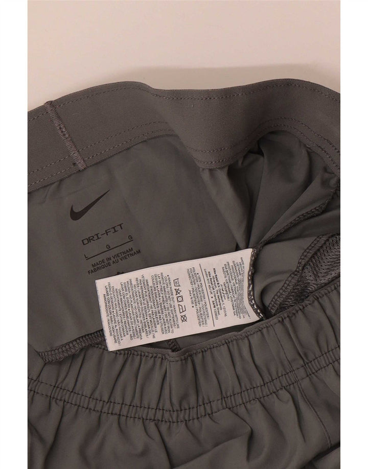 Nike - Pantalones cortos deportivos Dri Fit para hombre, poliéster gris grande