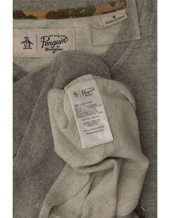 Sudadera Penguin Hombre Jersey De Algodón Moteado Gris Medio