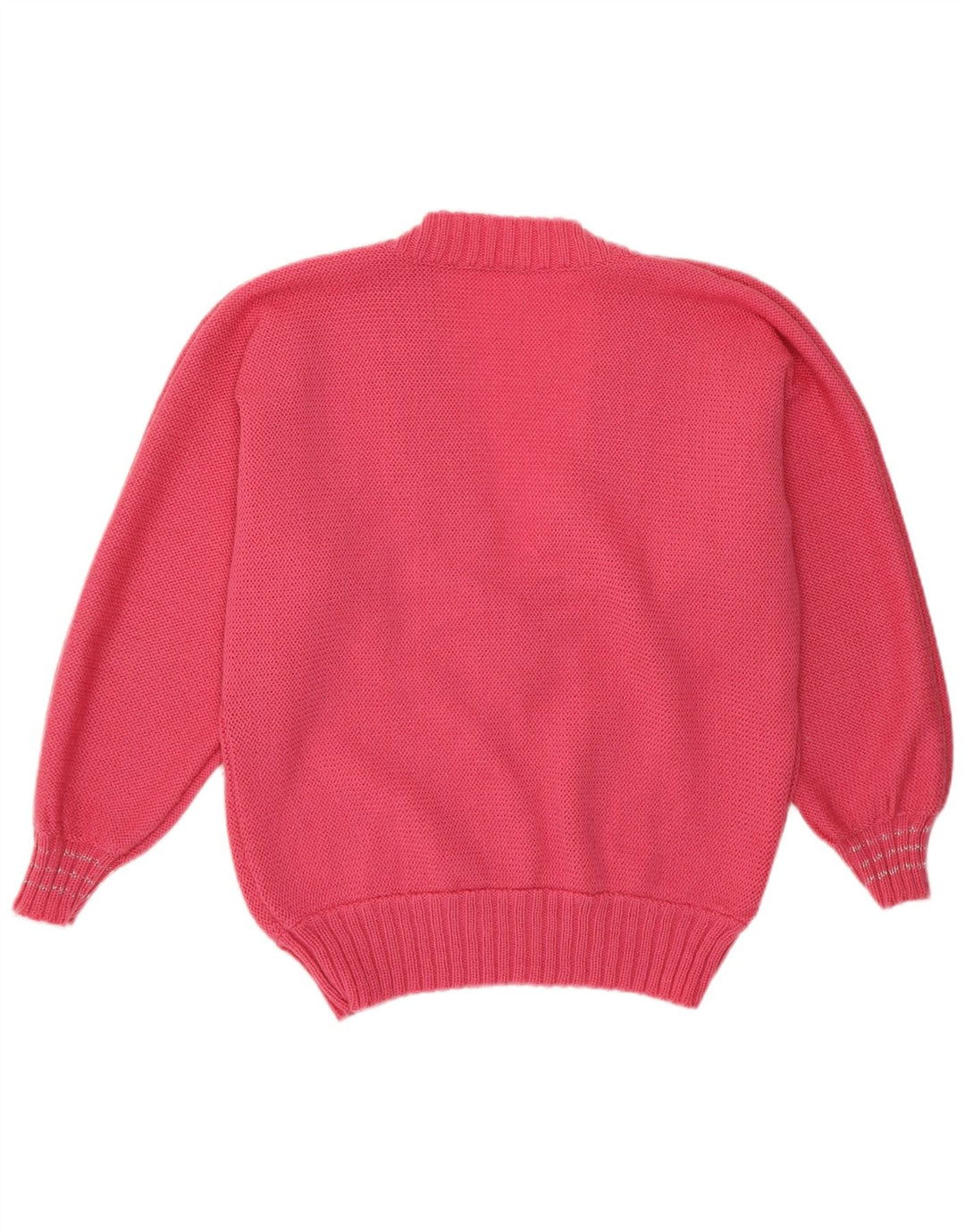 VINTAGE Mujer V-Cuello Jersey Suéter Reino Unido 14 Rosa Medio