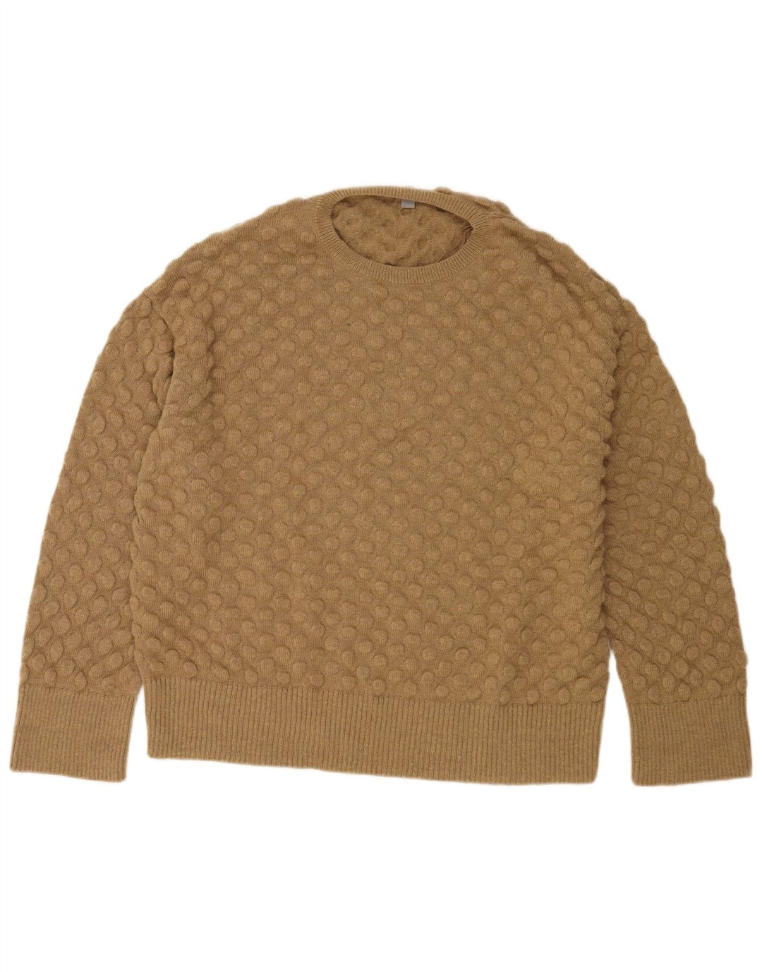 Cos Jersey de cuello redondo para hombre de lana beige medio