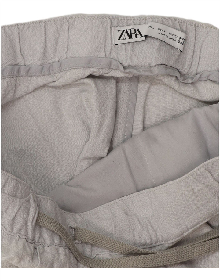 Zara Mujer Joggers Chinos Pantalones Grande W32 L28 Gris