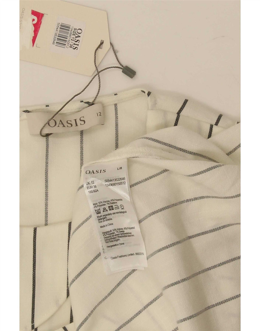 Oasis Blusa sin mangas para mujer UK 40 Medium Off White Viscosa