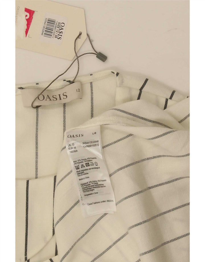 Oasis Blusa sin mangas para mujer UK 40 Medium Off White Viscosa
