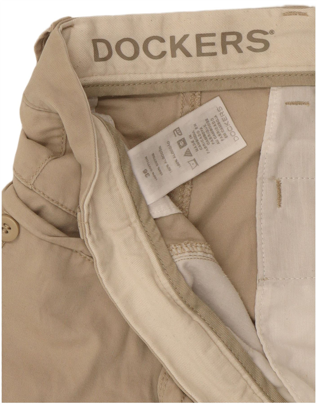 Dockers Pantalones cortos tipo cargo para hombre W36 Large Beige Cotton