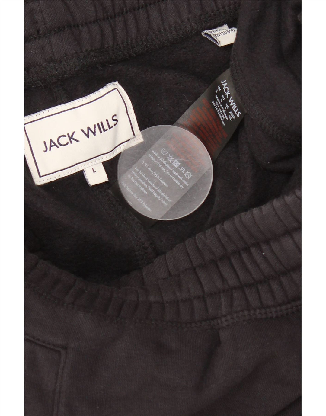 JACK WILLS Pantalones cortos deportivos para hombre de algodón negro grande