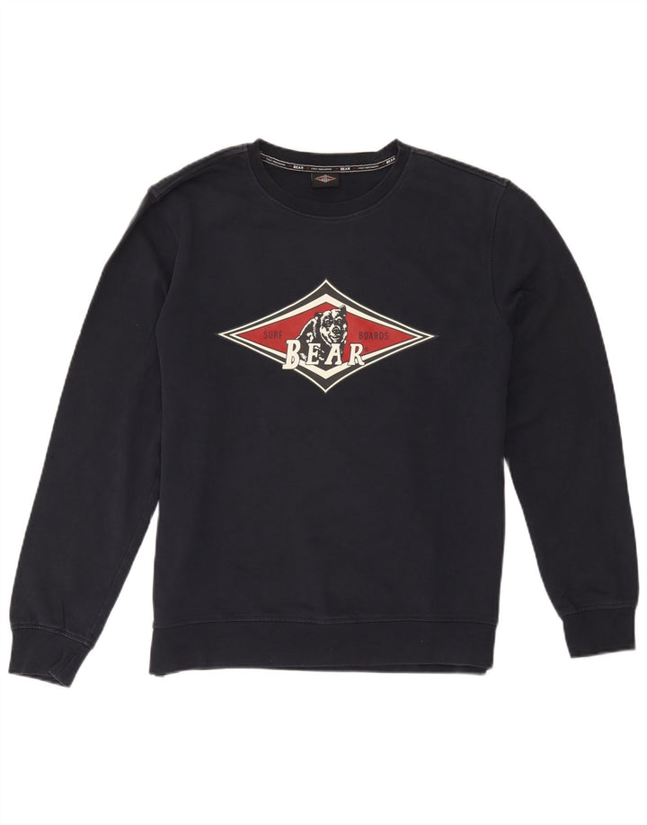 Bear Hombre Sudadera Estampada Jersey Medium Azul Marino Algodón