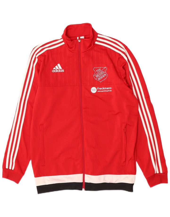 Adidas Hombre Chaqueta De Chándal De Ajuste Regular Con Estampado Gráfico Bloque De Color Rojo Medio