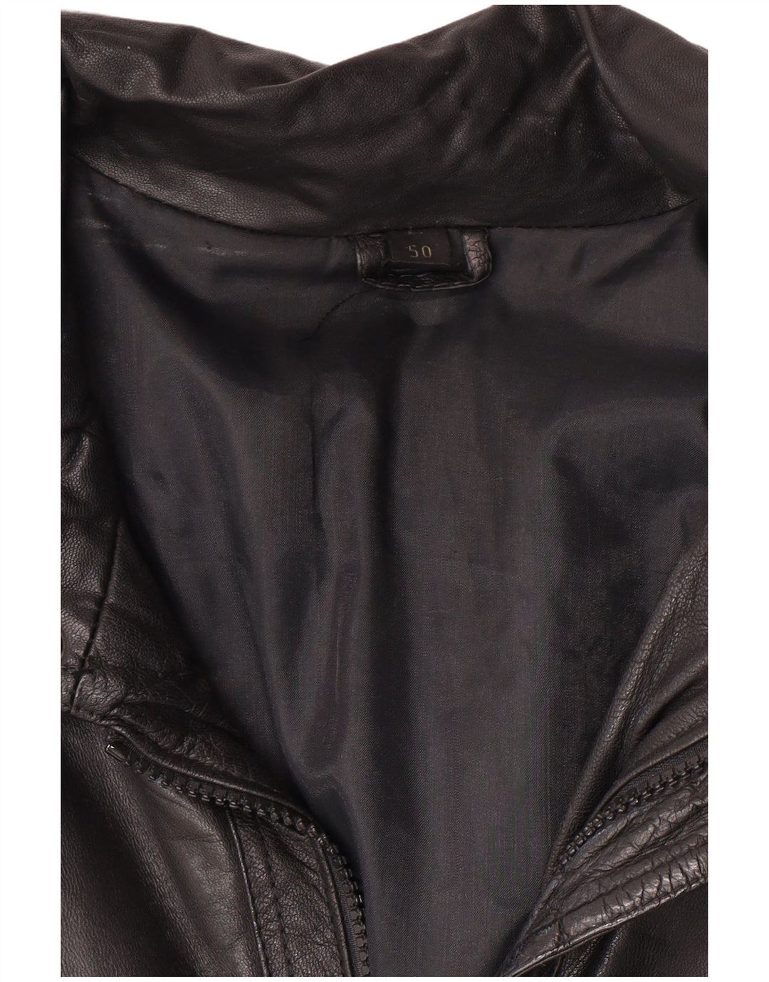 VINTAGE Chaqueta de cuero para hombre IT 50 Cuero negro grande