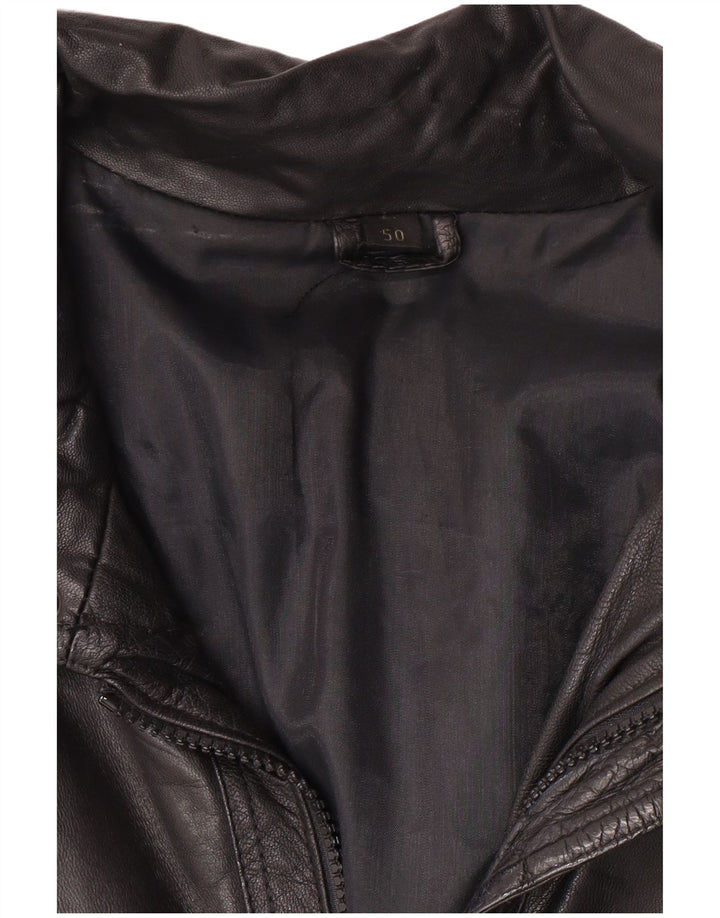 VINTAGE Chaqueta de cuero para hombre IT 50 Cuero negro grande