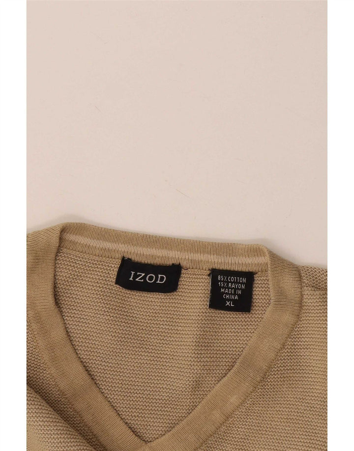 Izod Mens Vest Tank Top XL Beige Cotton