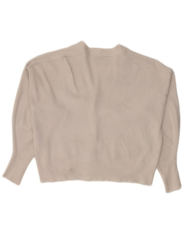 Zara Mujer Crop Cardigan Suéter UK 44 Medio Blanco