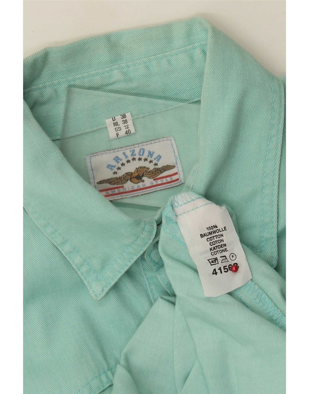 Camisa de franela para mujer Arizona UK 12 Algodón turquesa mediano