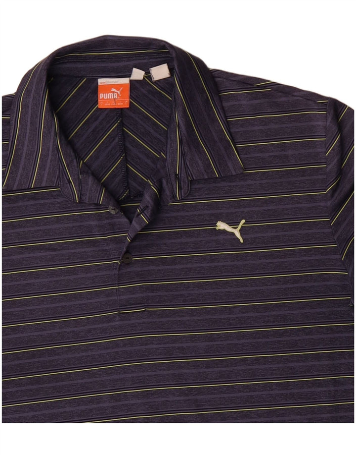 PUMA Polo para hombre de rayas moradas grandes