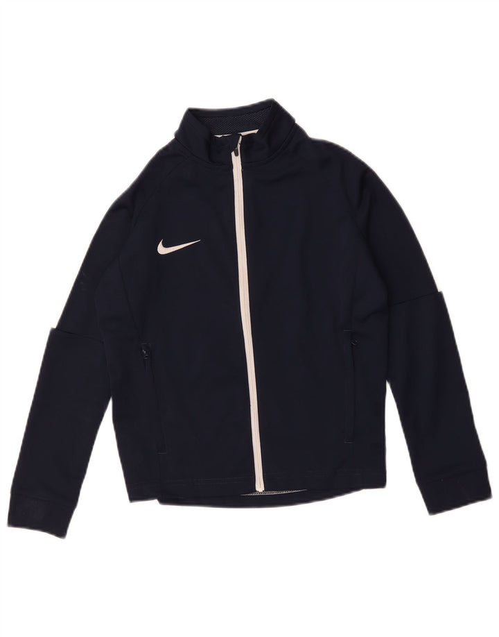 Nike Boys Dri Fit Chándal Top Chaqueta 8-9 años Pequeño Azul Marino