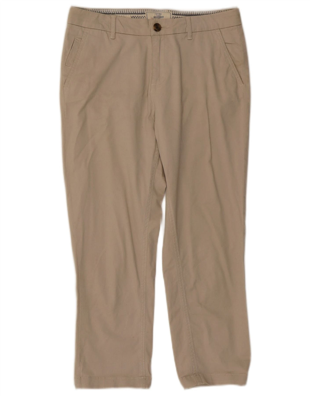 FAT FACE Pantalones cortos rectos para mujer UK 8 Small W30 L23 Algodón beige